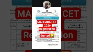 MAH MBA CET 2026 Registration Started ! Check last date #shortsfeed #shorts