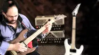 Carvin custom Jason Becker signature. Carvin Legacy3 amp. 2x12 vintage 30 celestion. Boss GT-100