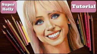 Dibujo de SuperHolly con lápices de colores  - Cabello rubio con colores
