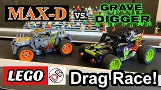 LEGO DRAG RACE Grave Digger & Max-D Monster Truck DRAG TRUCKS 42118 42119 MOC Technic custom build