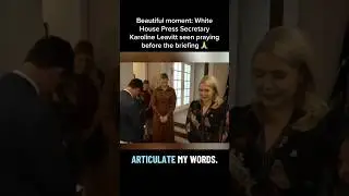 Beautiful moment: White House Press Secretary Karoline Leavitt seen praying before the briefing