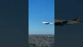 LUFTHANSA BOEING 747-830 LANDING AT DULLES INTERNATIONAL AIRPORT (IAD) ✈️ #shorts #airplanespotting