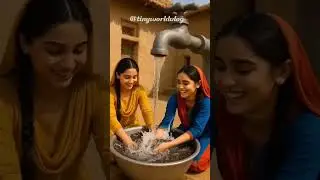 Tiny girls making giant Chick pea🧑&zwj;🍳🧑&zwj;🍳🧑&zwj;🍳 salad#miniaturefood #miniaturecooking #aivideo #trending