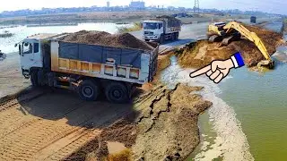 Nicely First Start Massive Landfill!! 25T Dump Trucks & SHANTUI Dozers Push in Actions!