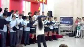 San Andrew's students sang a Chinese song at Chinese Embassy in Argentina