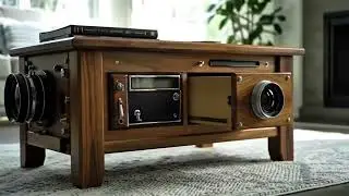 Wooden Coffee Table That Looks Like a Vintage Camera - Creative Woodworking Design!