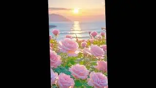 Sunset Dreams: Pink Roses by the Sea | Pixel Dream AI