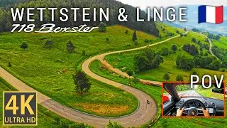 Winding forest roads in France: Porsche 718 Boxster over Col de Wettstein & Col du Linge
