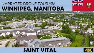 🌳Сент-Виталь, Виннипег, Манитоба 🇨🇦 | 4К Драйв