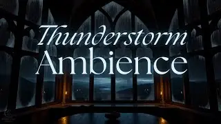 Gothic Rainy Window | Rain & Thunder | Cozy Thunderstorm Ambience