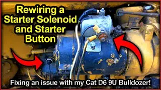 Переподключение соленоида стартера Pony Motor и кнопки стартера на бульдозере Cat D6 9U 1956 года выпуска