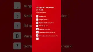 The Punctuation in Turkish