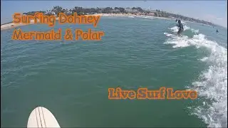 Polar & Mermaid Longboarding at Doheny State Beach! Go Pro (4K)