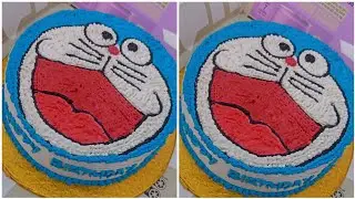 doraemon theme cake decoration idea by cooking with meerab style 👍💯 1 pound Doraemon birthday cake