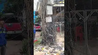 Creative ideas! Electrical cables solution is Krong Bavet! #cambodia #cables #electric#asia #channel