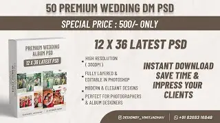 Premium Wedding Album Designs (12x36 PSD) | 50 PSD Pack | Design By Vinit Jadhav