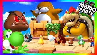 Super Mario Party Minigames #456 Goomba vs Yoshi vs Bowser vs Monty mole