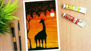 #47 | African Sunset | Acrylic Painting For Beginners | FANTASTIC ART |