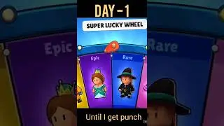 [ DAY- 1 ] spining super wheel until I get punc 👊🏼 #stumbleguys #fyp #shorts