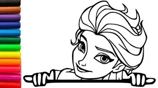Easy drawing Disney princess Elsa from Frozen | Drawing ice queen | Drawing Disney princess