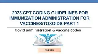 CPT Coding Guidelines for  Immunization administration for vaccines and toxoids Part 1