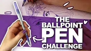 USING ONLY A BALLPOINT PEN!? | Purple Pen Challenge