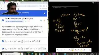 Jee main pyq on equation of electromagnetic waves