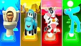 Skibidi_Toilet🆚Pixars_Cars🆚FUNNY_COW🆚Cyan_Yellow🏵️Who is best player?? 