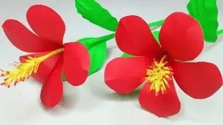DIY Hibiscus Paper Flower Origami Making Step by step/Beautiful Paper Flower#craft#crafts#diycrafts