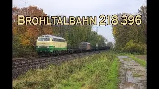 *Tyfoon* Brohltalbahn 218 396 met aluminiumtrein door Bornheim!