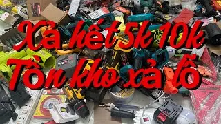 Thanh lý lô đồ cũ lộn xộn 5k 10k máy cắt bàn, máy hàn, pin 20cell, máy rửa xe, kìm bấm, mài pin