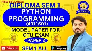 DIPLOMA SEM 1 PYTHON PROGRAMMING IMP MODEL PAPER 2 FOR GTU EXAM || SEM 1 PYTHON IMP FOR GTU #gtuimp