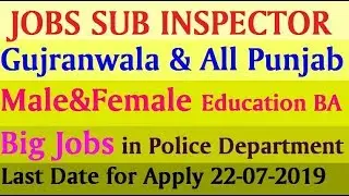 SUB INSPECTOR JOBS 2019