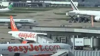 Planes at Orly Sud. from the roof garden. April 7th 2014.