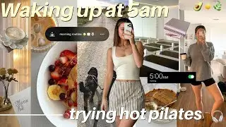 ПРОСЫПАЮСЬ В 5 УТРА ☀️🍃Пробую горячий пилатес, вхожу в режим, ем Weetabix на ночь, становлюсь той самой девушкой