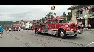 Mount Carmel's Fire Truck Parade Coming up Market Street at the Picnic in the Park 7-26-25