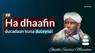 Hadii aad walwal murugo & cabsi daremeyso ducadaan haka tagin || Shiikh Saalax #duco #shiikhsaalax