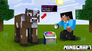 Minecraft But Milking Cow Gives Super Op Items !