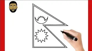 HOW TO DRAW FLAG OF NEPAL | नेपालको झण्डा कसरी कोर्ने (Easy Nepal Flag drawing)
