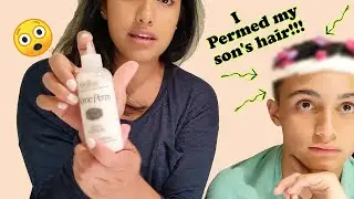 I permed my son's hair! How to get curly hair for men!