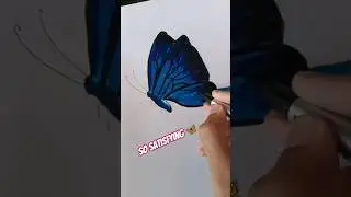 Beautiful Butterfly 🦋 Brush Pen Drawing for Beginners #shorts #brushpen #drawing #butterfly #art