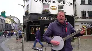 Robin Hey Busking in Galway Ireland - The Wild Rover