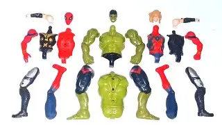 AVENGERS TOYS ACTION FIGURES, Captain thor vs Hulk smash vs Red-spiderman 