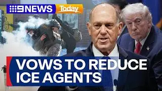 Trump's border tsar vows to reduce number of immigration agents in Minneapolis | 9 News Australia