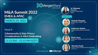 MergerWare M&A Summit 2022: Cybersecurity & Data Privacy Considerations in M&A Dealmaking (Panel II)