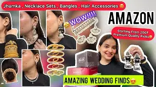 *BEST*& *AFFORDABLE* Amazon Wedding Jewellery & Accessories Finds😍Starting from 200₹I Jhumka Choker