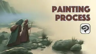 Fantasy Illustration After the Lord of the Rings Scene. Painting Process in CSP.
