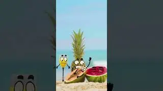 Life Doodles | Watermelon is sunbathing 🍉 #lifedoodles #doodle #shorts #watermelon #fruits #sea