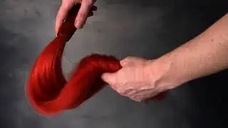 Red horsehair flogger