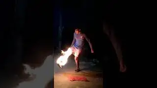 JUGGLING THE FIRE | Playing with Fireball  #shorts #football #freestyle #fireball #soccer #skills
